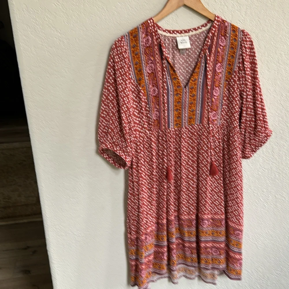 Boho tunic Dress with tassel tie - Picture 3 of 7